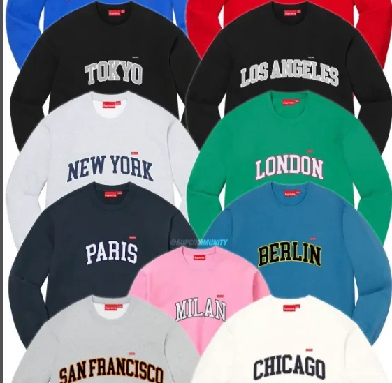 6-Thread Shanghai 24SS White Hoodie Pink Blue Chicago Paris 4-pin City Royal Royal Angeles Blue Shanghai Crewneck Neck Limited Black Shop Milan Los Open Round 1009